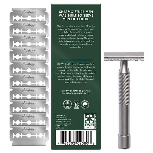 Double Edge Safety Razor with 10 Refill Blades by SheaMoisture Men