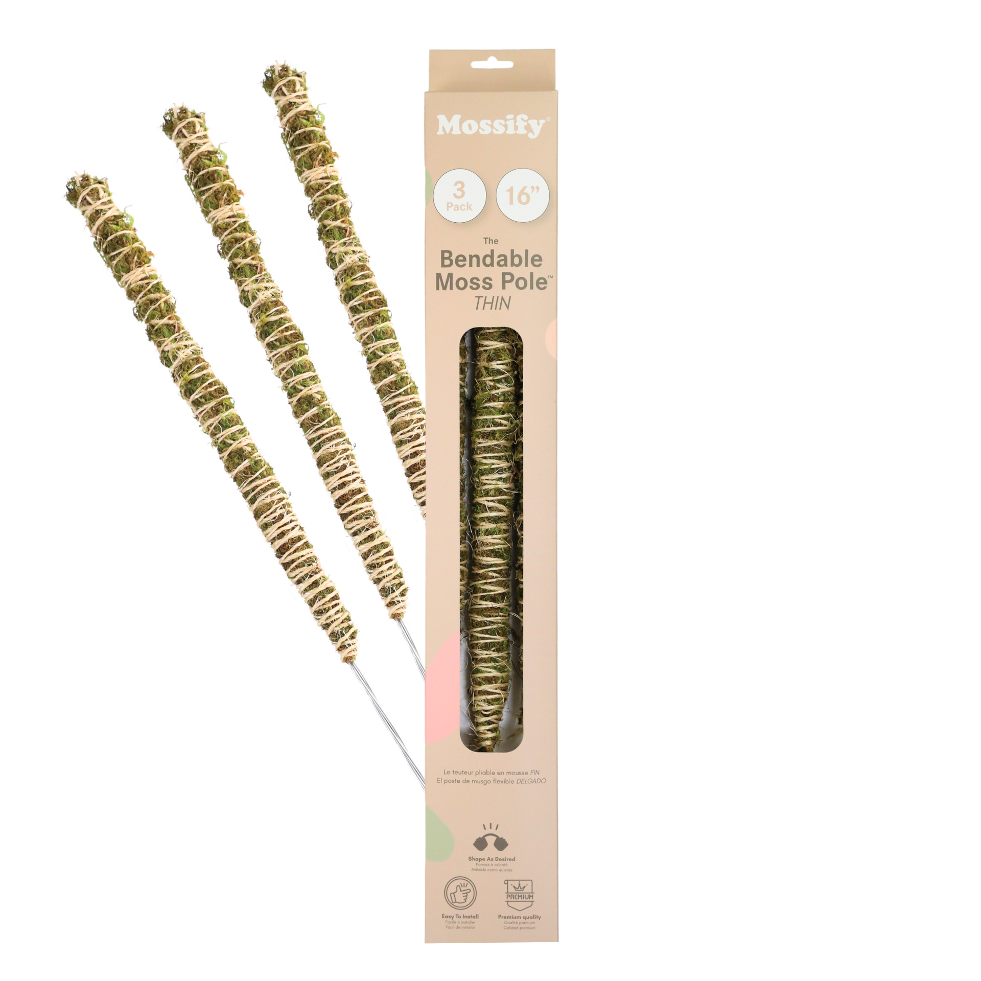 Mossify® Bendable Moss Pole™ – Bougie Bees™